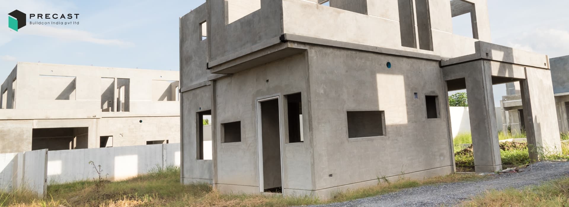 Construction site showcasing precast concrete elements